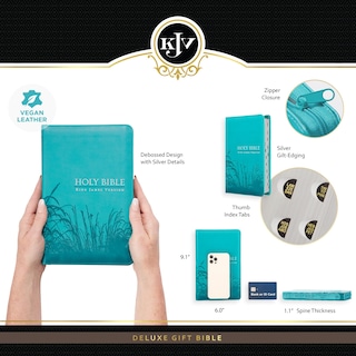 Foto 3 | Foto 3 | Bible Christian Art Gifts Kjv Deluxe Gifts, Regalo Con Índice De Pulgar, Turquesa - Venta Internacional.