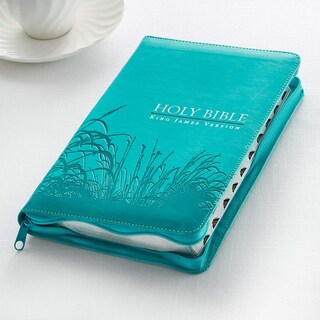 Foto 6 | Foto 6 | Bible Christian Art Gifts Kjv Deluxe Gifts, Regalo Con Índice De Pulgar, Turquesa - Venta Internacional.