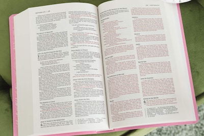 Foto 4 | Foto 4 | Libro Niv, Regalo Y Premio De La Biblia, Con Aspecto De Cuero, Rosa Y Letra Roja - Venta Internacional.
