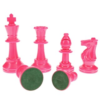 Foto 2 | Foto 2 | Piezas De Ajedrez We Games De Plástico Brillante, Color Rosa Staunton - Venta Internacional.
