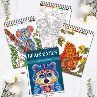 Foto 7 | Foto 7 | Libros Para Colorear Kalysky Colorea Por Números Para Adultos, 3 Temas, 60 Págs. - Venta Internacional.