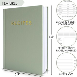 Foto 4 | Foto 4 | Libro De Recetas Zicoto Aesthetic Waterproof Con Tabla De Conversión - Venta Internacional.