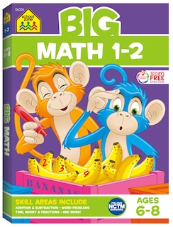 Foto 1 | Foto 1 | Cuaderno De Trabajo School Zone Big Math 1-2 320 Páginas Para Niños De 6 A 8 Años - Venta Internacional.