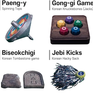 Foto 3 | Foto 3 | Set De 5 Juegos De Juego Tradicional Coreano: Jebi Chagi, Gong-gi - Venta Internacional.