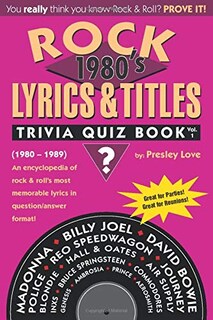 Foto 1 | Foto 1 | Letras Y Títulos De Trivia Quiz Book Rock, Volumen 1 De 1980 - Venta Internacional.