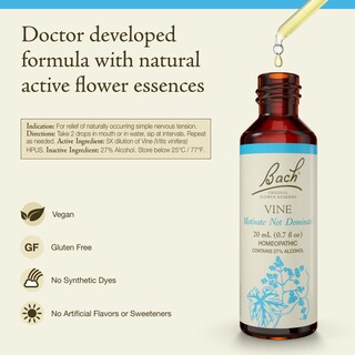 Foto 2 | Foto 2 | Flower Essence Bach Original Vine 20 Ml Vegano Sin Gluten Y Sin Azúcar - Venta Internacional.