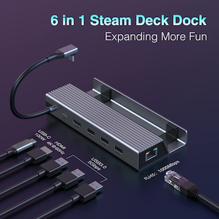 Foto 2 | Foto 2 | Estación de Acoplamiento Zmuipng Steam Deck 6 en 1 HDMI 4K @60hz 100w - Venta Internacional