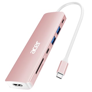 Foto 1 | Foto 1 | Adaptador Usb Hub Acer 7 En 1 Usb C A Hdmi 4k Con Pd De 100 W, Color Rosa - Venta Internacional.