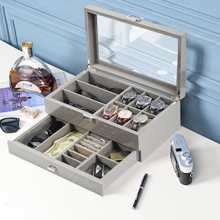 Foto 3 | Foto 3 | Joyero Procase 6 Ranuras Con Acabado Lacado Para Hombre, Color Gris - Venta Internacional.