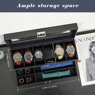 Foto 3 | Foto 3 | Estuche Expositor Para Relojes Watch Box Procase De 6 Ranuras Con Cajón Tipo Lagarto - Venta Internacional.