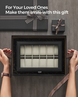 Foto 7 | Foto 7 | Watch Box Songmics De 12 Ranuras Con Tapa De Cristal Y Cojines Para Relojes - Venta Internacional.