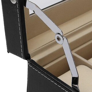Foto 5 | Foto 5 | Caja Expositora Para Relojes Huoguo Organizador De Cuero Negro Con 20 Ranuras - Venta Internacional.