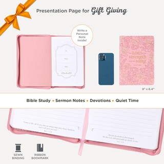 Foto 3 | Foto 3 | Journal Christian Art Gifts De Piel Sintética Clásica Con Estampado Floral Rosa - Venta Internacional.