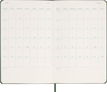Foto 5 | Foto 5 | Planificador Moleskine Classic Semanal Para 12 Meses De 2025, Color Verde Mirto - Venta Internacional.