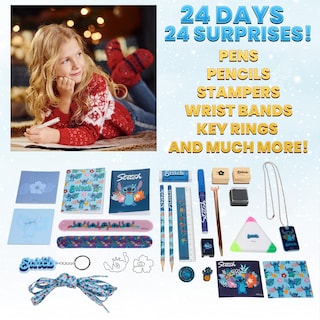 Foto 3 | Foto 3 | Calendario De Adviento Disney Stitch 2024 Con Papelería Y Accesorios - Venta Internacional.