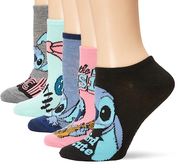 Foto 1 | Foto 1 | Pack De 5 Calcetines Disney Lilo & Stitch No Show Para Mujer - Venta Internacional.