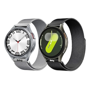 Foto 1 | Foto 1 | 2 Correas De 20mm Para Relojes Smartwatch Belug Acero Milanesa Ancho De La Correa 20 Mm Color Negro/plata