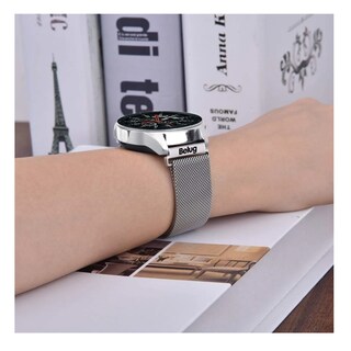 Foto 4 | Foto 4 | 2 Correas De 20mm Para Relojes Smartwatch Belug Acero Milanesa Ancho De La Correa 20 Mm Color Negro/plata