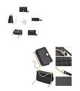Foto 4 | Foto 4 | Bolsa Bandolera De Mujer Con Cadena De Metal, Negro