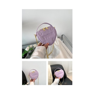 Foto 2 | Foto 2 | Bolso Cruzado Forma de Corazón Morado