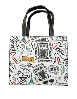 Foto 2 | Foto 2 | Bolsa Tote Blanca de Cuero Karl Lagerfeld París