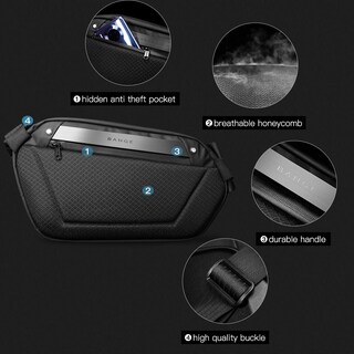 Foto 6 | Foto 6 | Bandolera Bange Impermeable y Segura Negra para Hombre - Venta Internacional