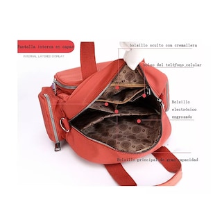 Foto 2 | Foto 2 | Bolso Belug Naranja Impermeable con Carga USB Portátil