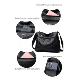 Foto 3 | Foto 3 | Bolso Para Mujer Casual De Nueva Moda Para Bandolera Cruzada Negro