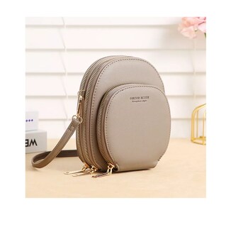 Foto 2 | Foto 2 | Bolsa De Hombro Redonda Para Mujer Bolso De Mujer Gris