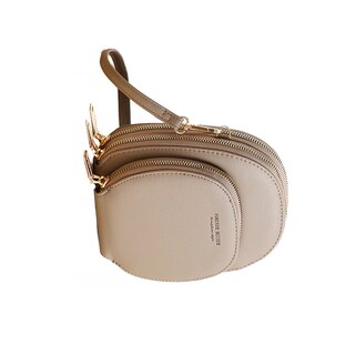 Foto 3 | Foto 3 | Bolsa De Hombro Redonda Para Mujer Bolso De Mujer Gris