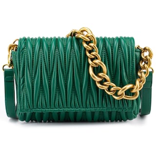 Foto 1 | Foto 1 | Bolso Bandolera Acolchado En Piel Sintética Verde - Venta Internacional.