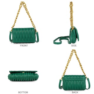 Foto 5 | Foto 5 | Bolso Bandolera Acolchado En Piel Sintética Verde - Venta Internacional.