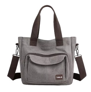 Foto 1 | Foto 1 | Bolsa Moderna Y Urbana De Lona De Gran Capacidad Para Mujer Gris Cafe