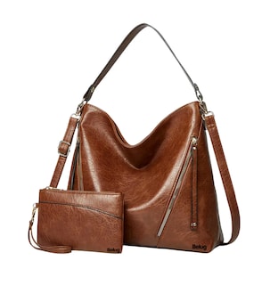 Foto 1 | Foto 1 | Set 2 Bolsas De Mano Bandolera Hombro Para Mujer + Cartera Belug, Marrón
