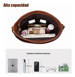 Foto 5 | Foto 5 | Set 2 Bolsas De Mano Bandolera Hombro Para Mujer + Cartera Belug, Marrón