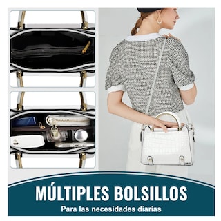Foto 2 | Foto 2 | Bolsa Bandolera Mujer Moda Cartera Crossbody Tote Hombro Lab.g, Blanco