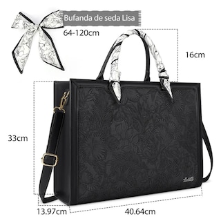 Foto 2 | Foto 2 | ''bolsa De Cuero Real Para Laptop De 15.6 In Para Mujer Lab.g Negra ''