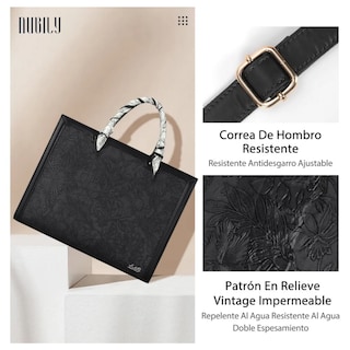 Foto 4 | Foto 4 | ''bolsa De Cuero Real Para Laptop De 15.6 In Para Mujer Lab.g Negra ''