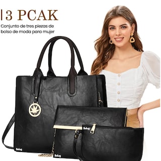 Foto 2 | Foto 2 | Set 3 Bolsas Bandolera Mujer Moda Cosmetiquera Cartera Tote Belug, Negro