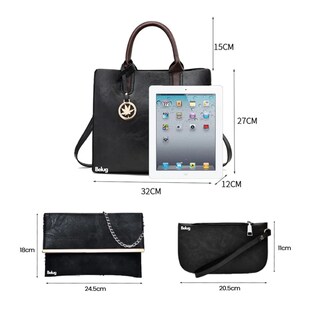 Foto 4 | Foto 4 | Set 3 Bolsas Bandolera Mujer Moda Cosmetiquera Cartera Tote Belug, Negro