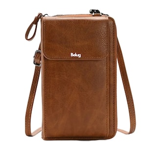Foto 1 | Foto 1 | Bolso Bandolera Mujer Para Celular Belug Cartera Crossbody Cuero Marrón