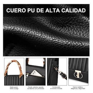 Foto 3 | Foto 3 | Bolso De Gran Capacidad Con Pañuelo Belug, Negro