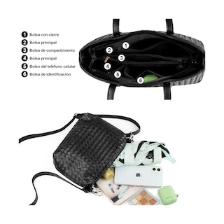 Foto 4 | Foto 4 | ''juego De Bolsos Para Mujer Impermeable 4 Piezas Lab.g Negra