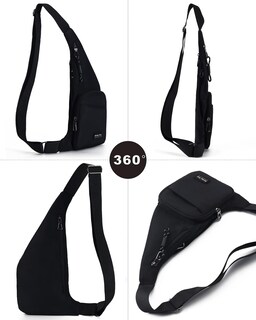 Foto 6 | Foto 6 | Bandolera Seoky Rop Slim Impermeable Para Hombre Y Mujer, Color Negro - Venta Internacional.
