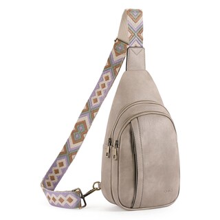 Foto 1 | Foto 1 | Bolso Bandolera Cluci De Piel Para Mujer, Color Gris - Venta Internacional.