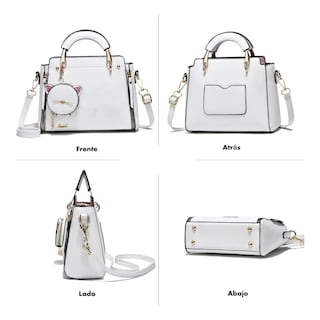 Foto 2 | Foto 2 | Bolso De Mujer Casual Vintage De Cuero Pu Lab.g Blanca