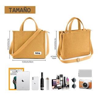 Foto 3 | Foto 3 | Bolso Mujer De Pana Casual Belug  Amarillo