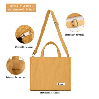 Foto 4 | Foto 4 | Bolso Mujer De Pana Casual Belug  Amarillo