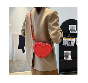 Foto 5 | Foto 5 | Bolso Bandolera Forma Corazón Rojo