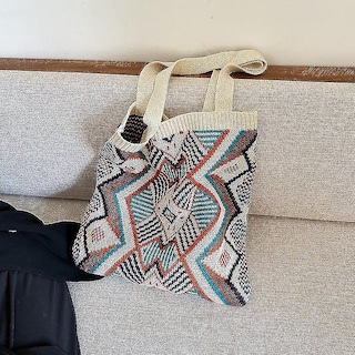 Foto 2 | Foto 2 | Bolso De Mano Huoguo De Lana De Ganchillo Con Asa Superior Abierta Blanco - Venta Internacional.